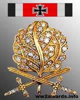 Золотые дубовые листья с мечами и бриллиантами к Рыцарскому кресту фото